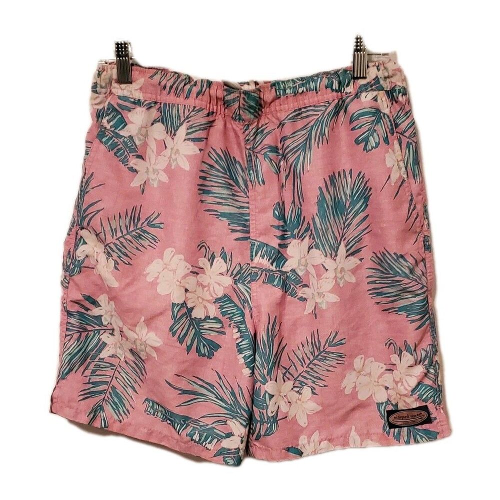 Vineyard Vines XL Floral Print Board Shorts Swim Trunks Pink Tropical Preppy